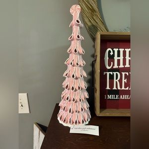 Cupcakes & cashmere peppermint candy taffy tree in pale pink